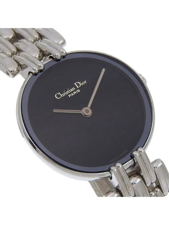 Dior Bakira Stainless Steel Silver Quartz Analog Display Black Dial Watch main image 5